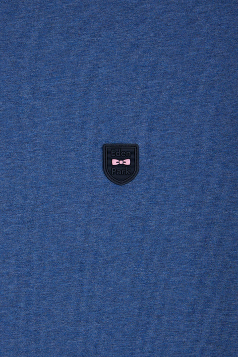 T-shirt en coton stretch bleu foncé coupe ajustée - Image 3