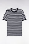 T-shirt en coton stretch rayé marine coupe ajustée