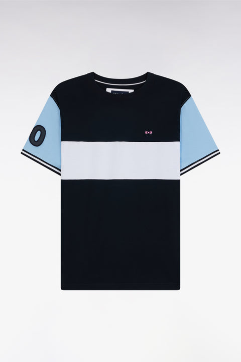 T-shirt en coton marine et ciel coupe décontractée - Image 1