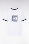 T-shirt en coton blanc broderie dos coupe droite