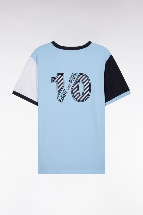 T-shirt colorblock en coton ciel broderie 10 coupe droite - Image 2
