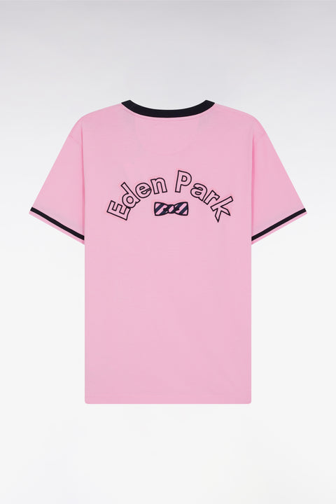 T-shirt en coton rose broderie nœud papillon Eden Park coupe droite - Image 2