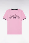 T-shirt en coton rose broderie nœud papillon Eden Park coupe droite