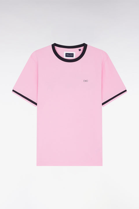 T-shirt en coton rose broderie nœud papillon Eden Park coupe droite - Image 1
