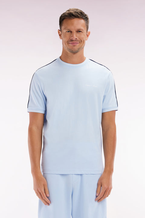 T-shirt en coton ciel coupe décontractée - Image 1