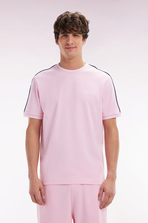 T-shirt en coton rose coupe décontractée - Image 1