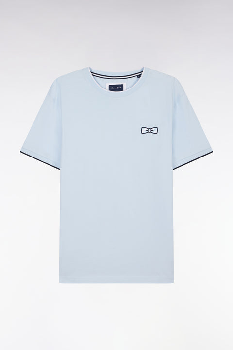 T-shirt en coton ciel broderie nœud papillon coupe décontractée - Image 2