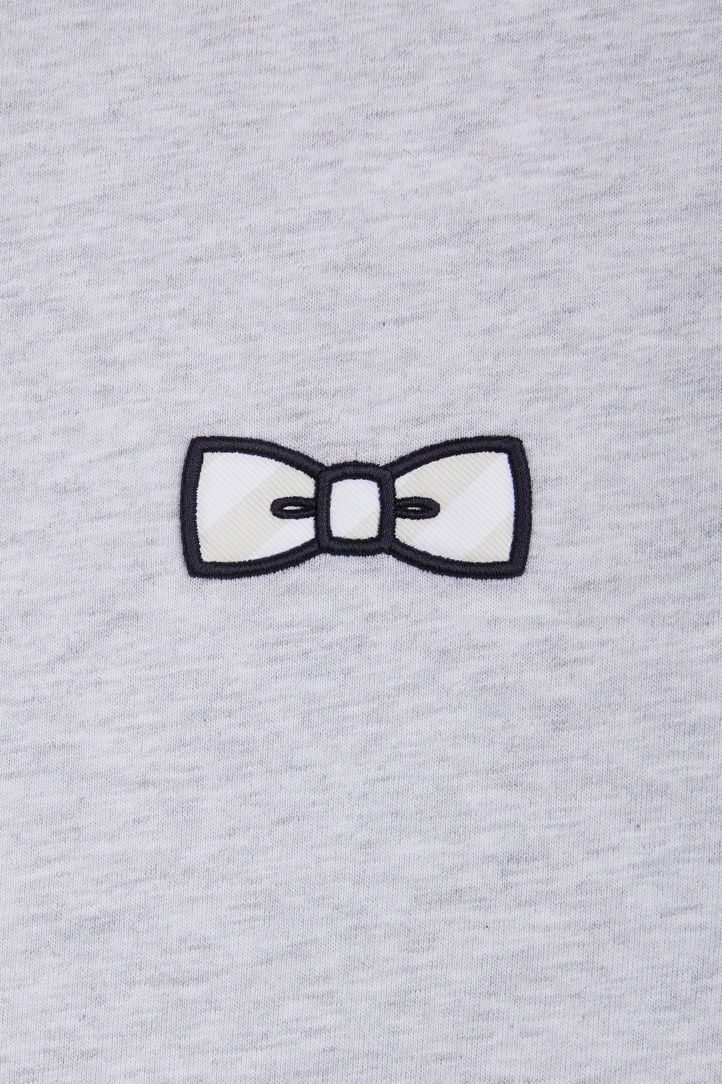 Grey cotton T-shirt with bow-tie embroidery, relaxed fit