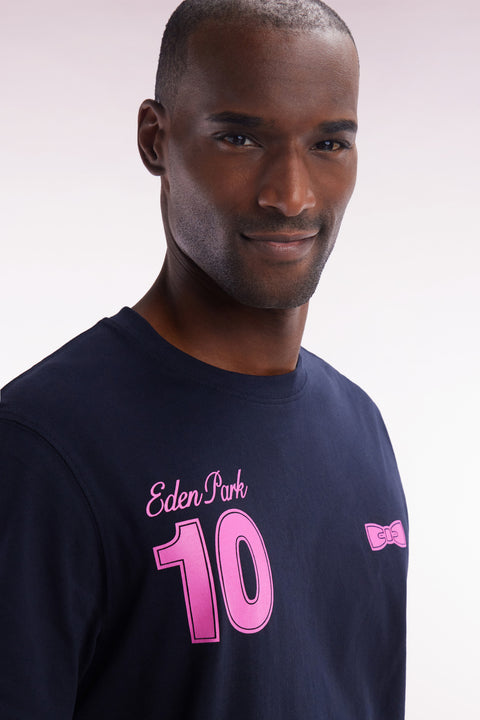 T-shirt 10 en coton marine et rose coupe décontractée - Image 3