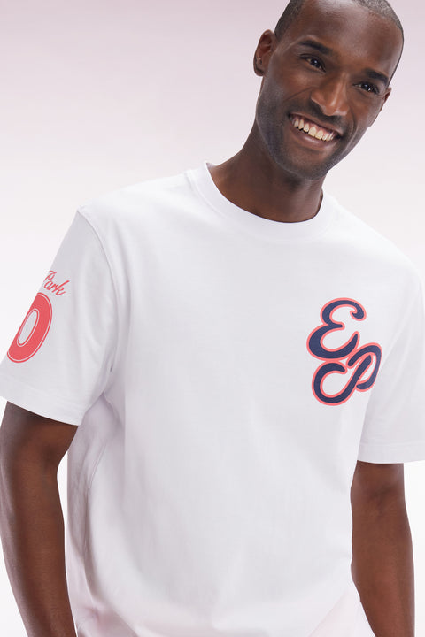 White cotton T-shirt Cotton Corail Damotted cutting - Image 3