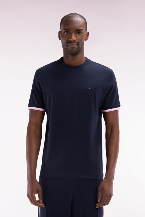 T-shirt XV de France en coton marine flocage Coq coupe droite - Image 1