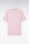 Straight pink cotton jersey t-shirt straight cut