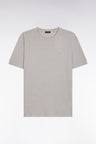 T-shirt en coton et lin gris coupe droite