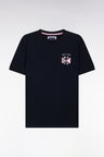 Navy cotton T-shirt with 6 Nations crest, straight cut