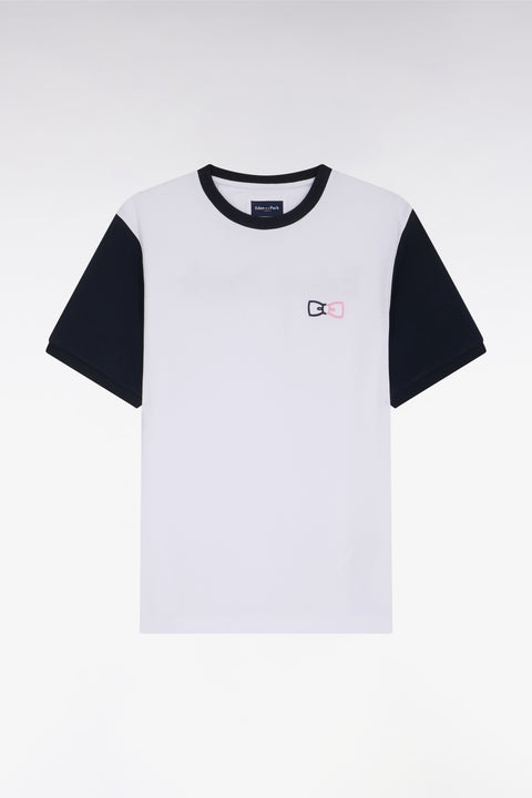 T-shirt à manches courtes en coton blanc coupe décontractée - Image 1