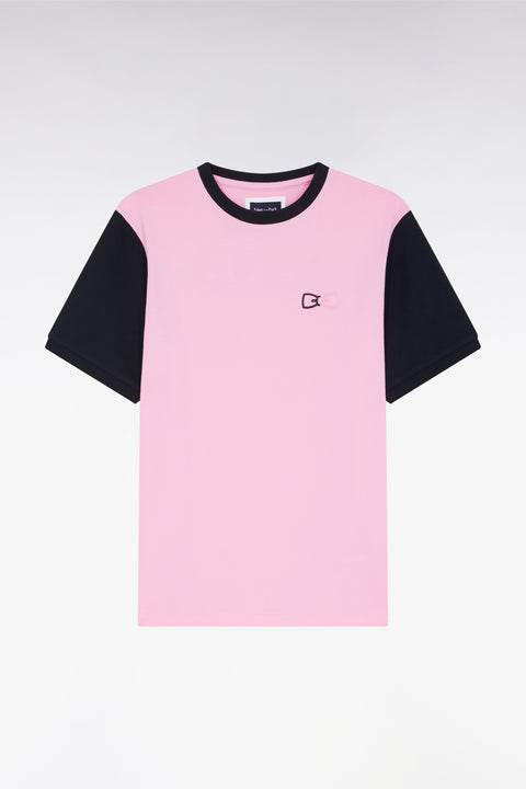 T-shirt à manches courtes en coton rose coupe décontractée - Image 1