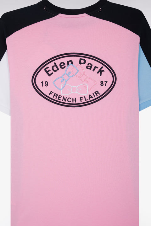 T-shirt à manches courtes en coton rose coupe droite - Image 3