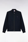 Blouson zippé en polyamide Soft Touch à col Teddy marine