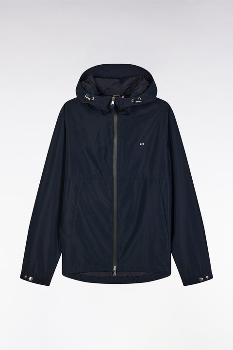 Blouson coupe-vent en polyamide Soft Touch à capuche marine - Image 2