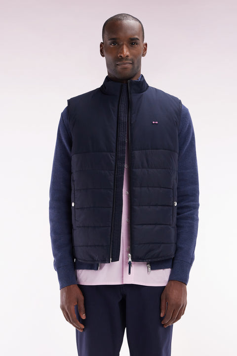 Doudoune sans manches bimatière marine - Image 1