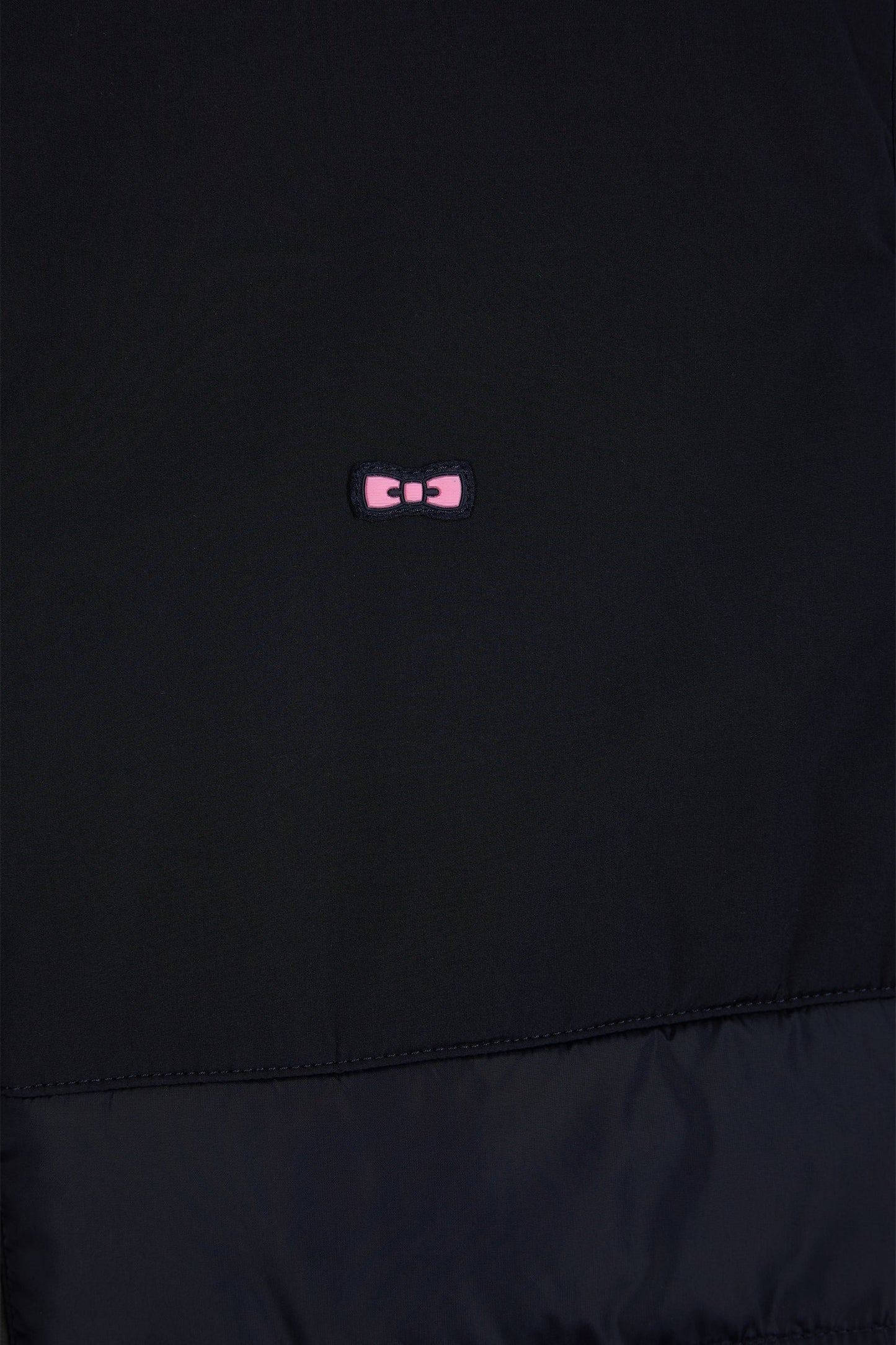 Navy bi-material sleeveless down jacket