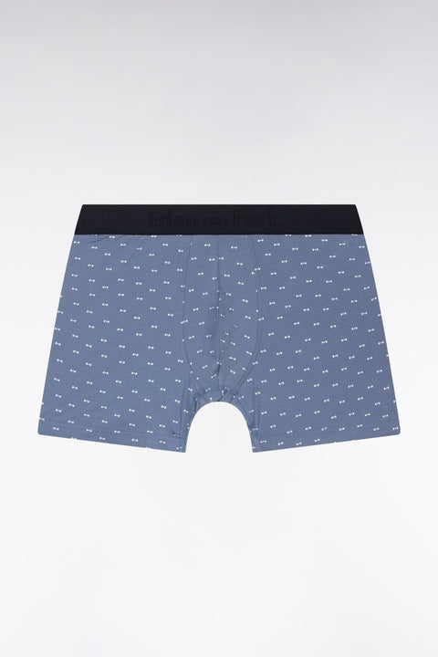 Stretch cotton jersey boxer shorts with micropatterned bow ties, grey - Image 1