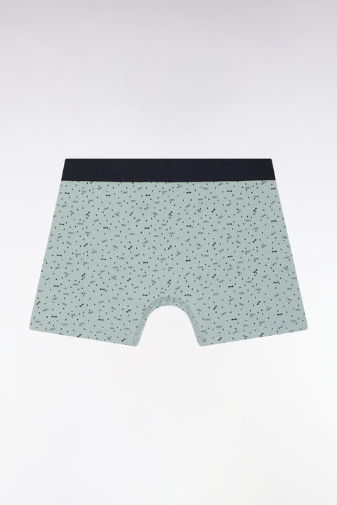 Boxer en jersey de coton stretch à micromotifs gris moyen - Image 2