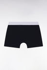 Boxer en jersey de coton stretch marine élastique taille blanc