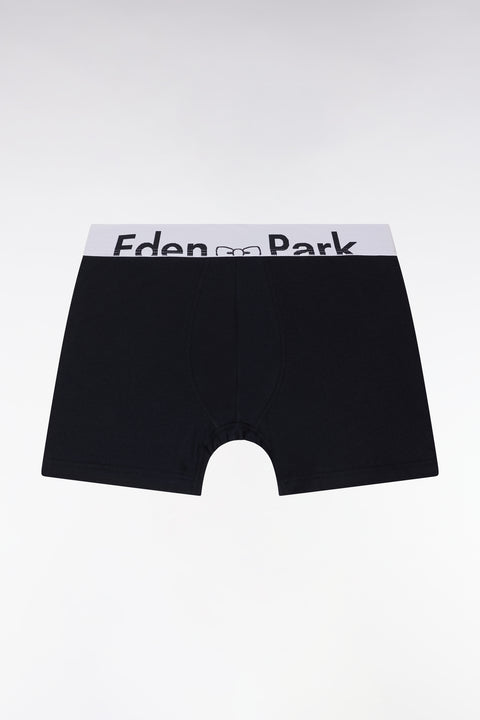 Boxer en jersey de coton stretch marine élastique taille blanc - Image 1