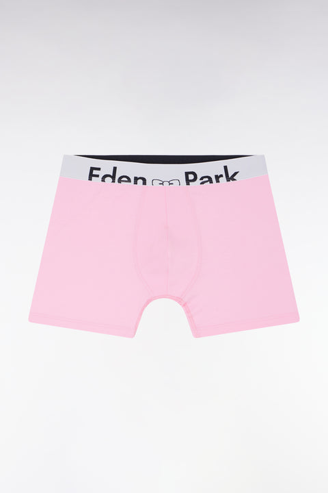 Boxer en jersey de coton stretch rose élastique taille blanc - Image 1