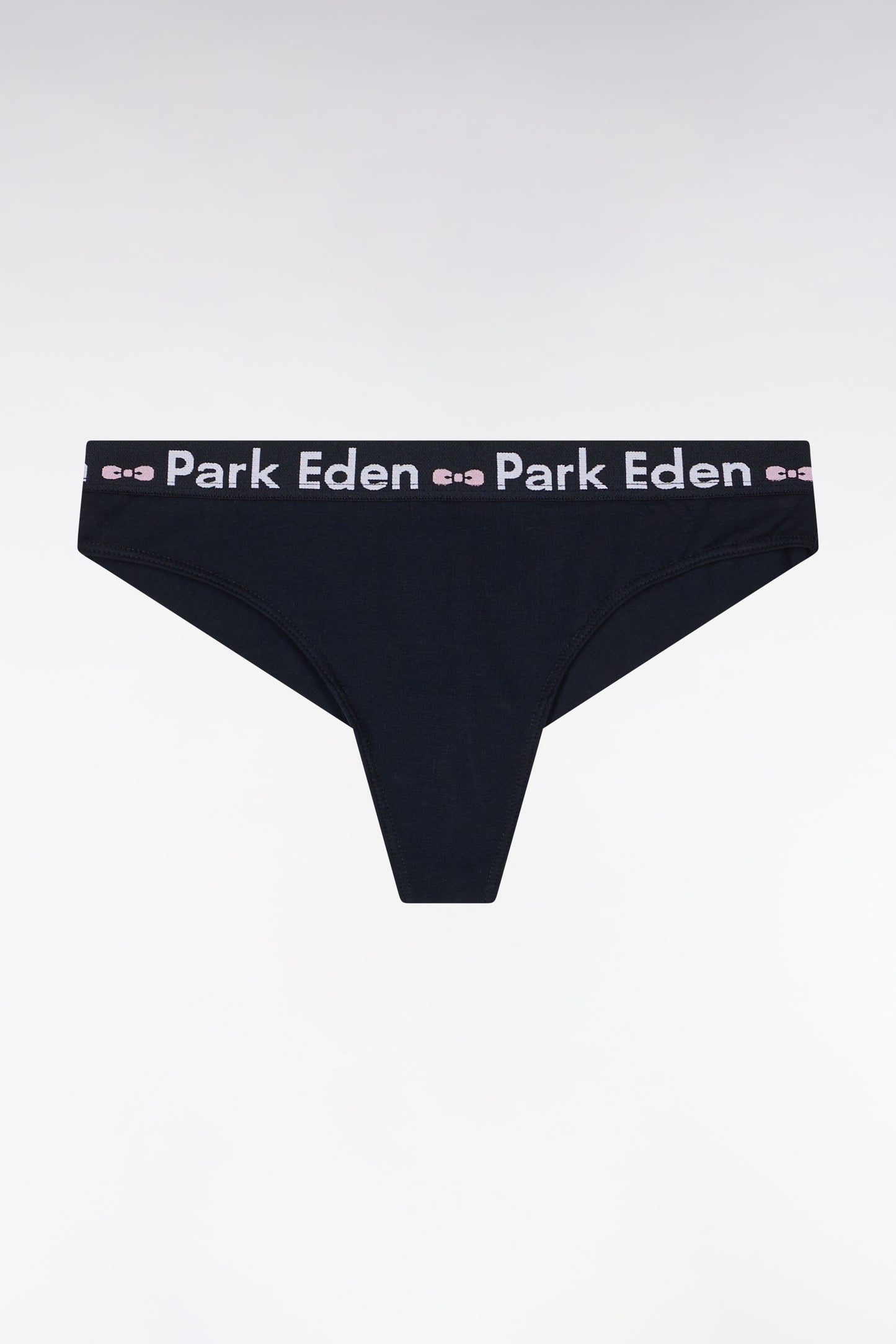 Navy stretch cotton thong panties
