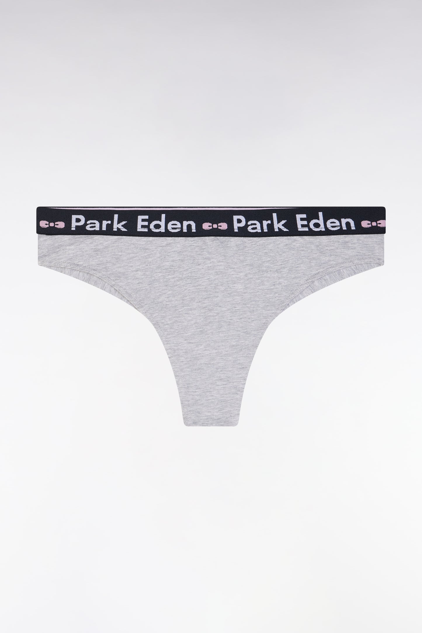 Grey stretch cotton thong panties