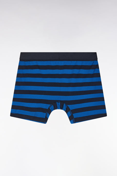 Lot de deux boxers unis et cerclés en jersey de coton stretch marine - Image 3