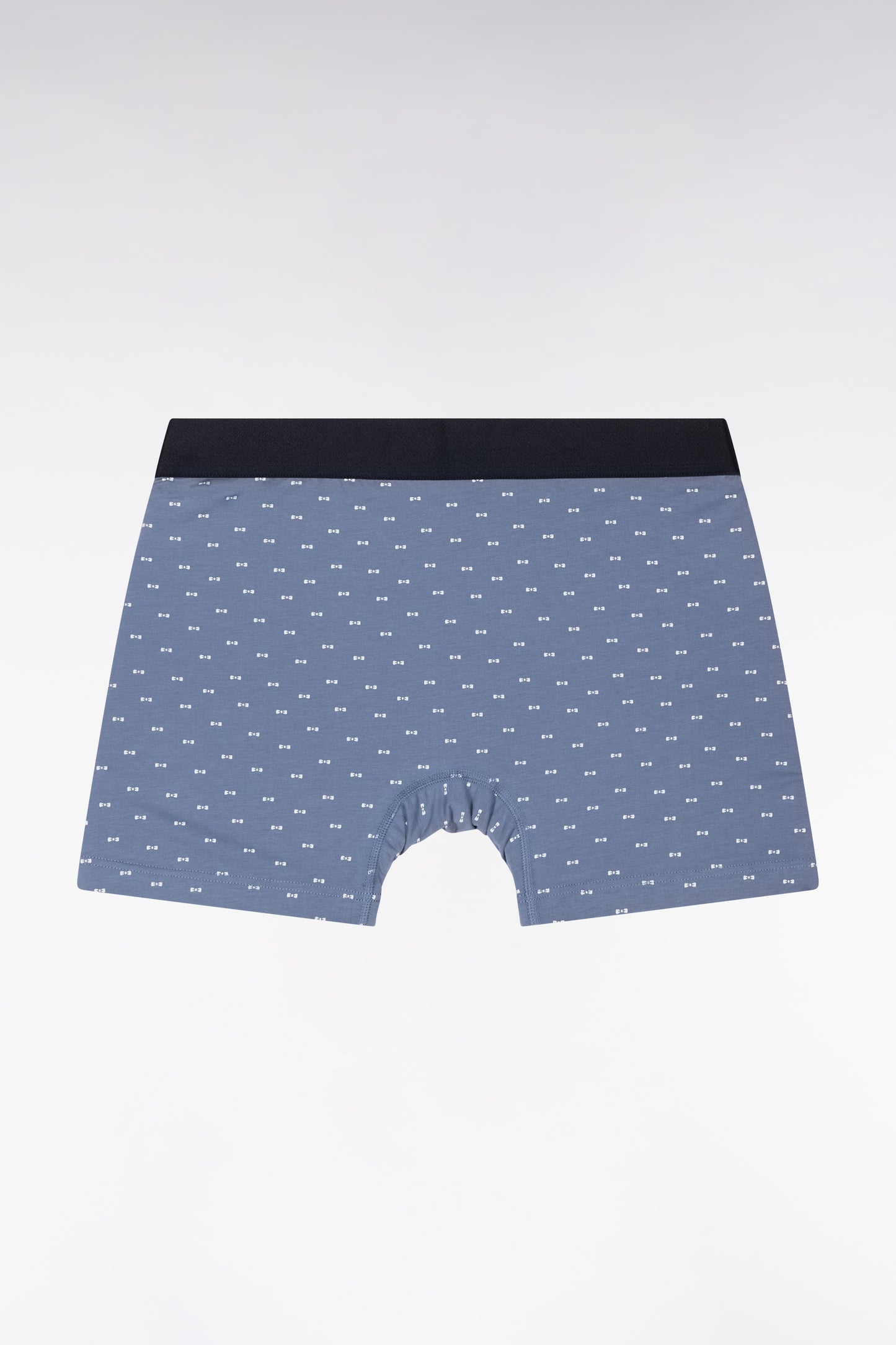 Lot de deux boxers unis et imprimés en jersey de coton stretch bleu gris