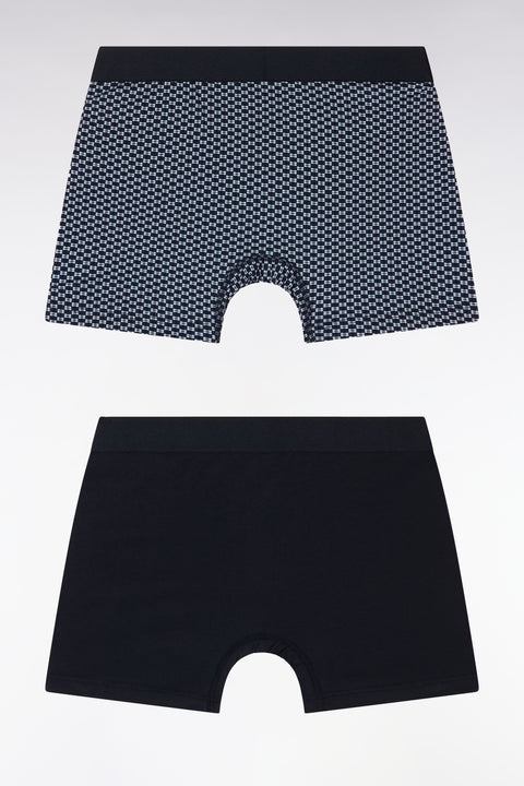 Lot de deux boxers en jersey de coton stretch uni et ciel imprimé - Image 2