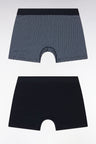 Lot de deux boxers en jersey de coton stretch uni et ciel imprimé