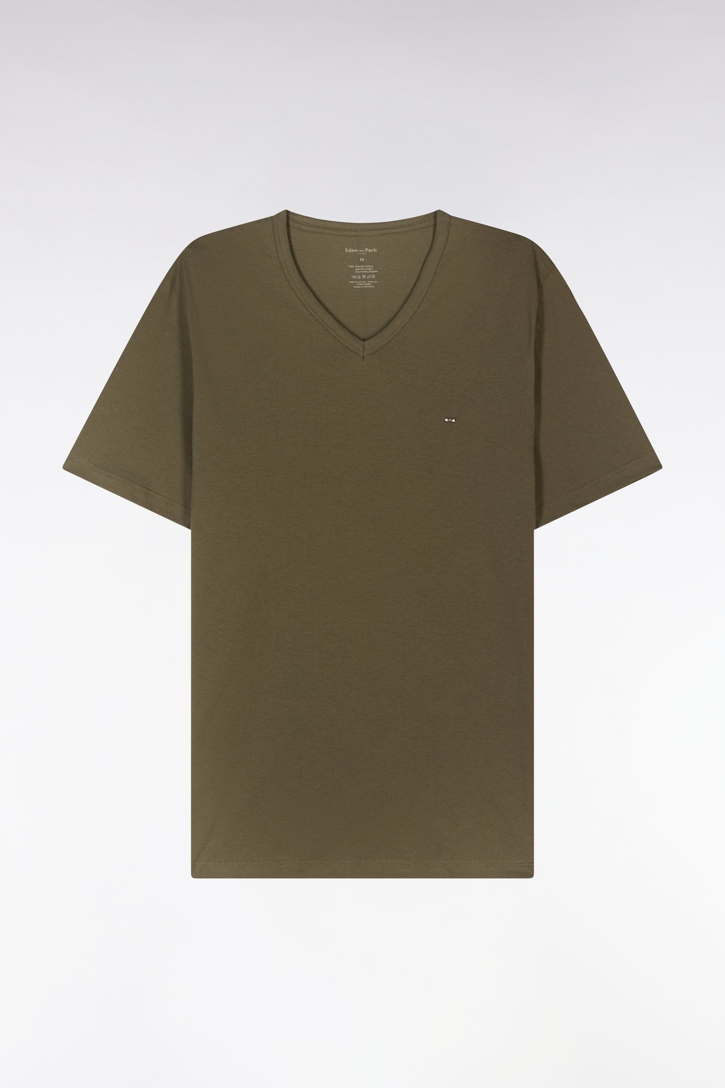 Short pyjamas in khaki cotton jersey shorts with micropatterns