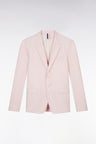 Pink linen and stretch cotton suit jacket