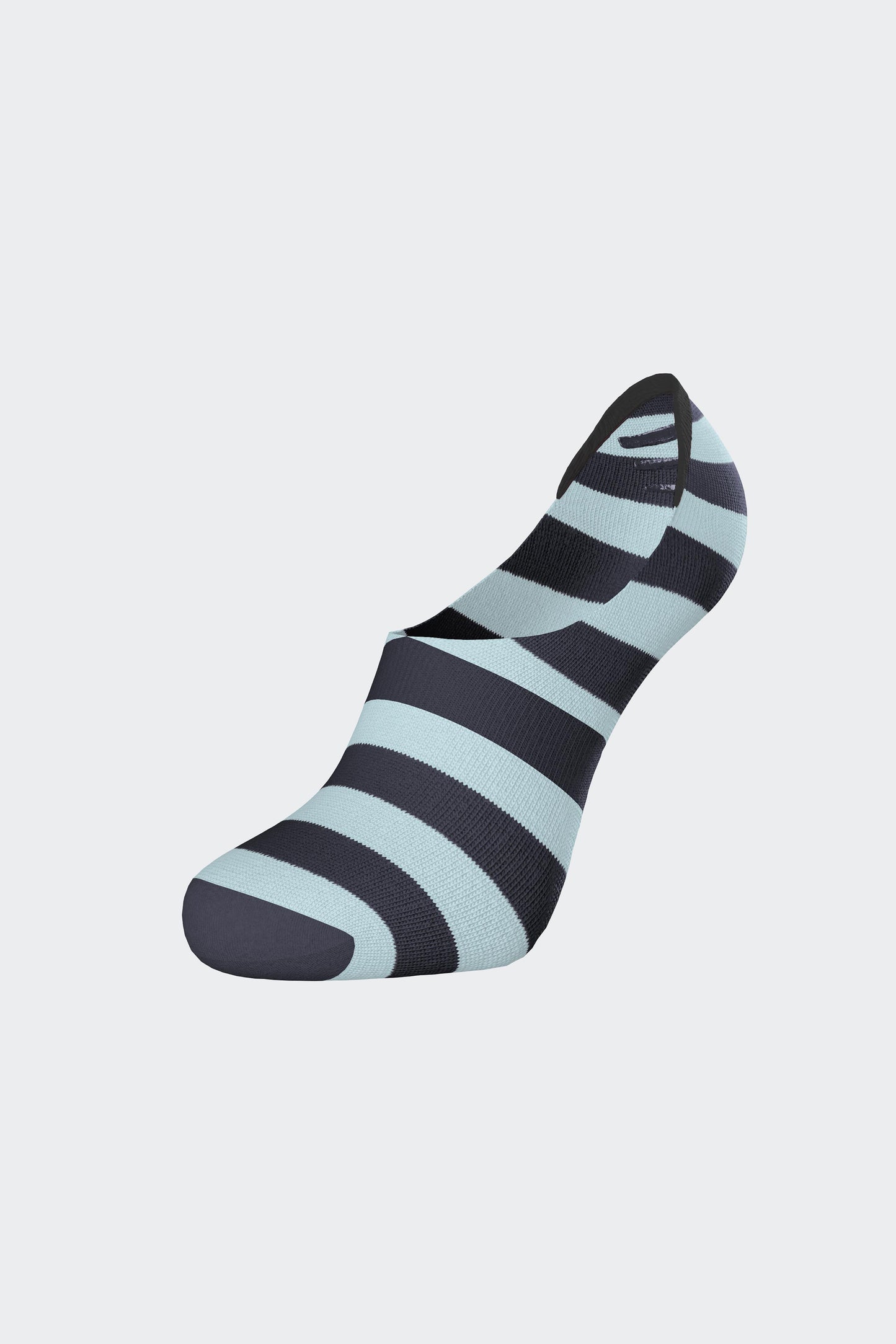 Pair of low striped sky blue cotton blend socks