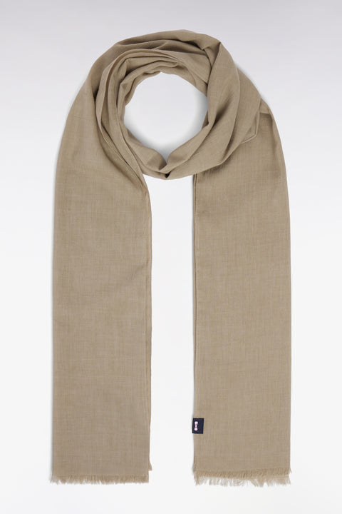 Écharpe unie en coton et modal kaki - Image 1