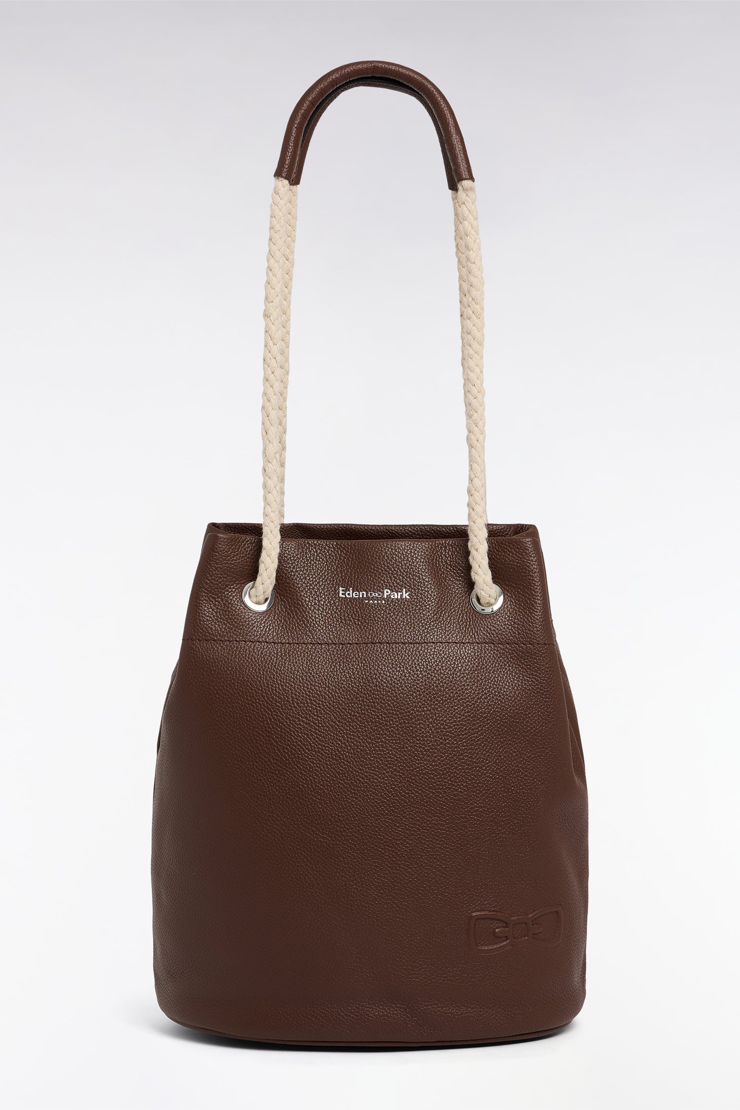 Sac seau en cuir marron