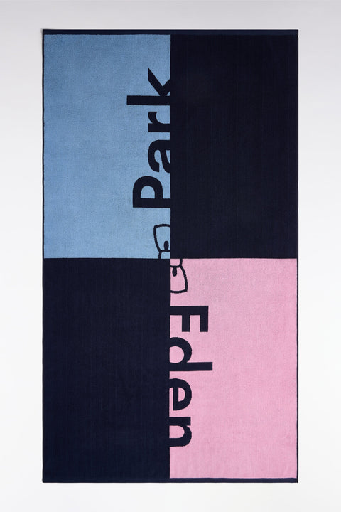 Serviette de plage en coton marine colorblock Eden Park - Image 1