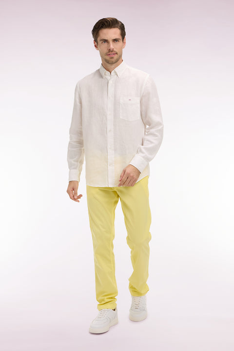 Pantalon chino regular en coton stretch jaune clair - Image 3