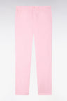 Pantalon chino regular en coton stretch rose