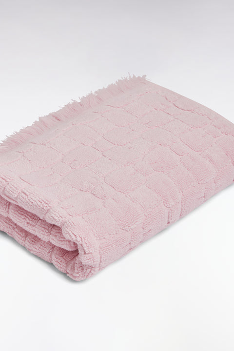 Serviette de toilette en coton rose à micromotifs nœuds papillon - Image 3
