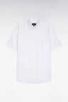 Chemise à manches courtes en piqué coton blanc