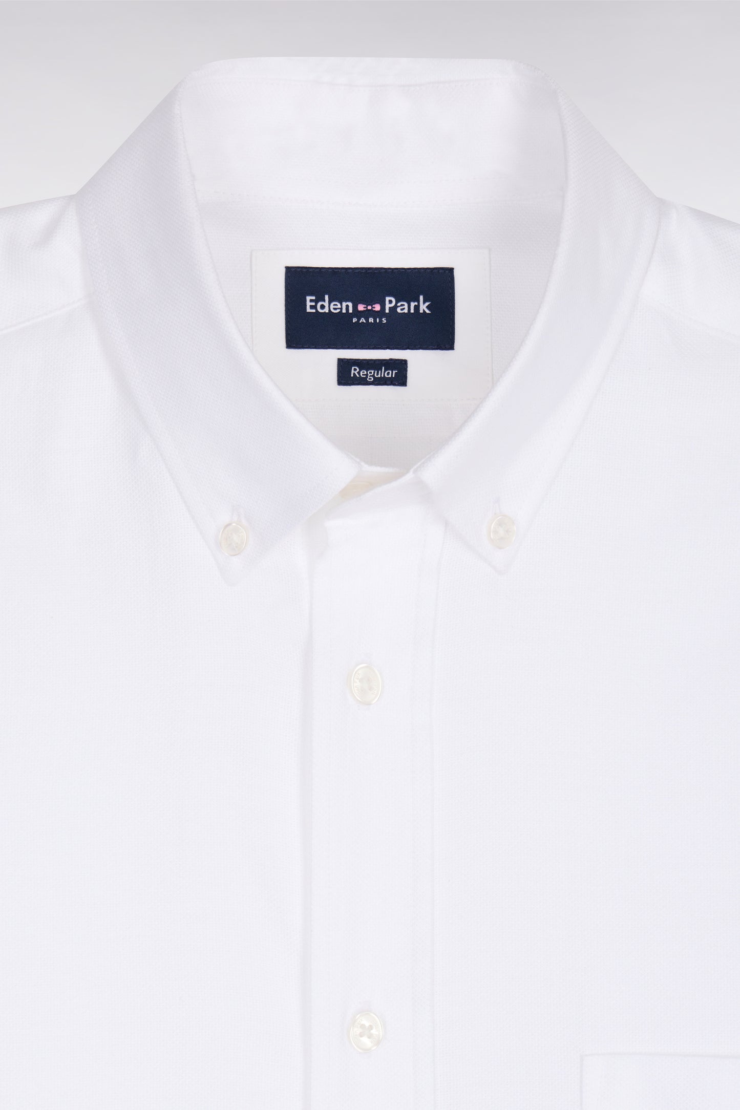 Chemise à manches courtes en piqué coton blanc