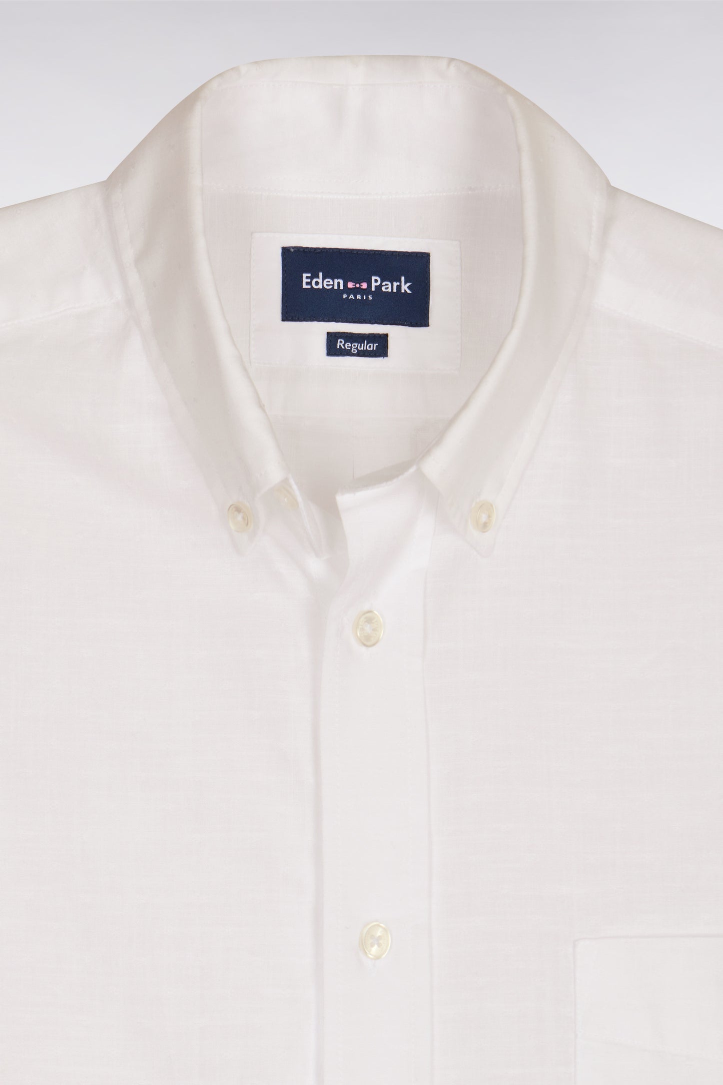 Chemise à manches courtes en coton jacquard blanc