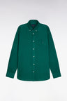 Chemise droite en lin vert menthe