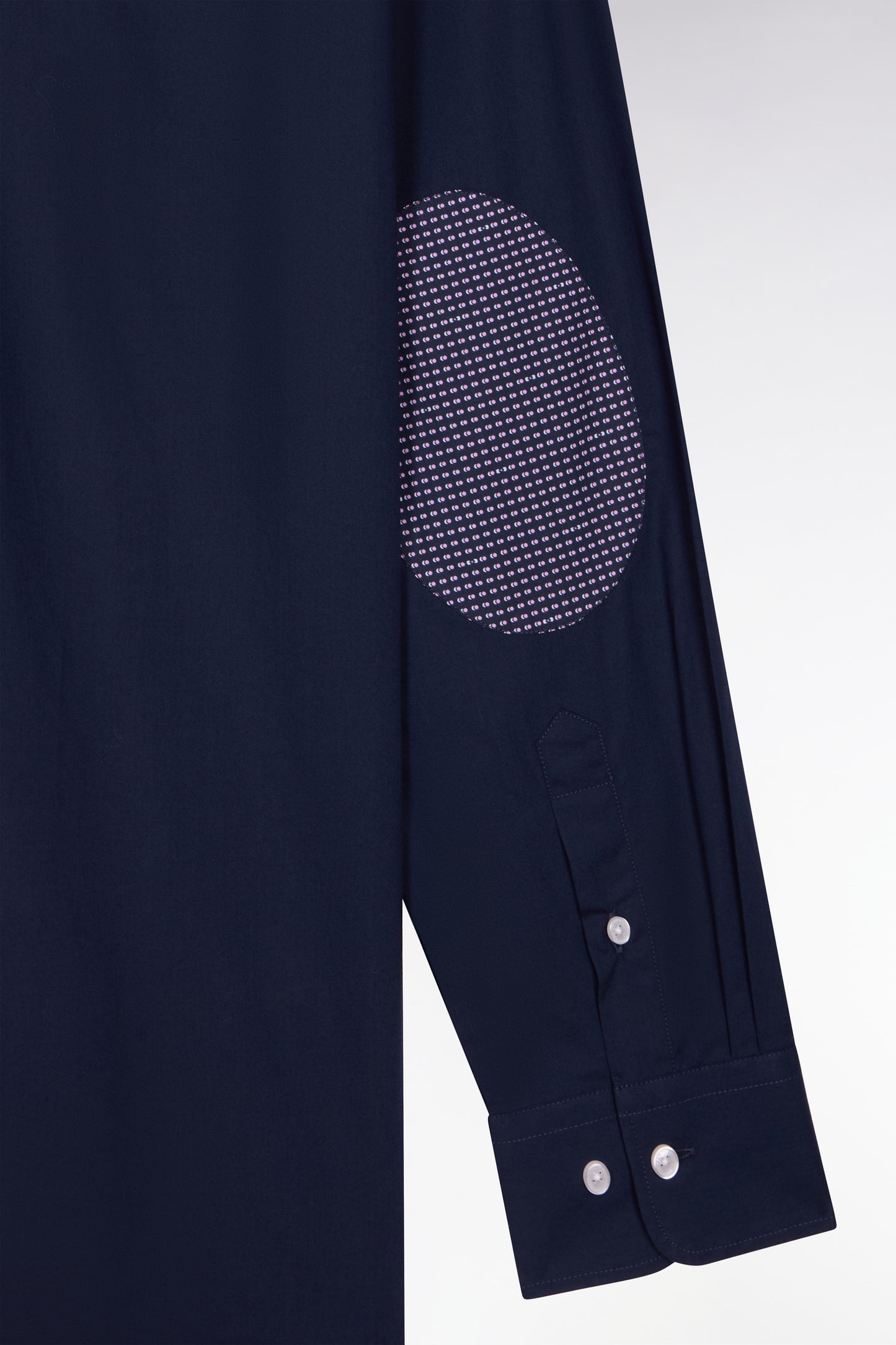 Chemise en coton marine à coudières imprimées